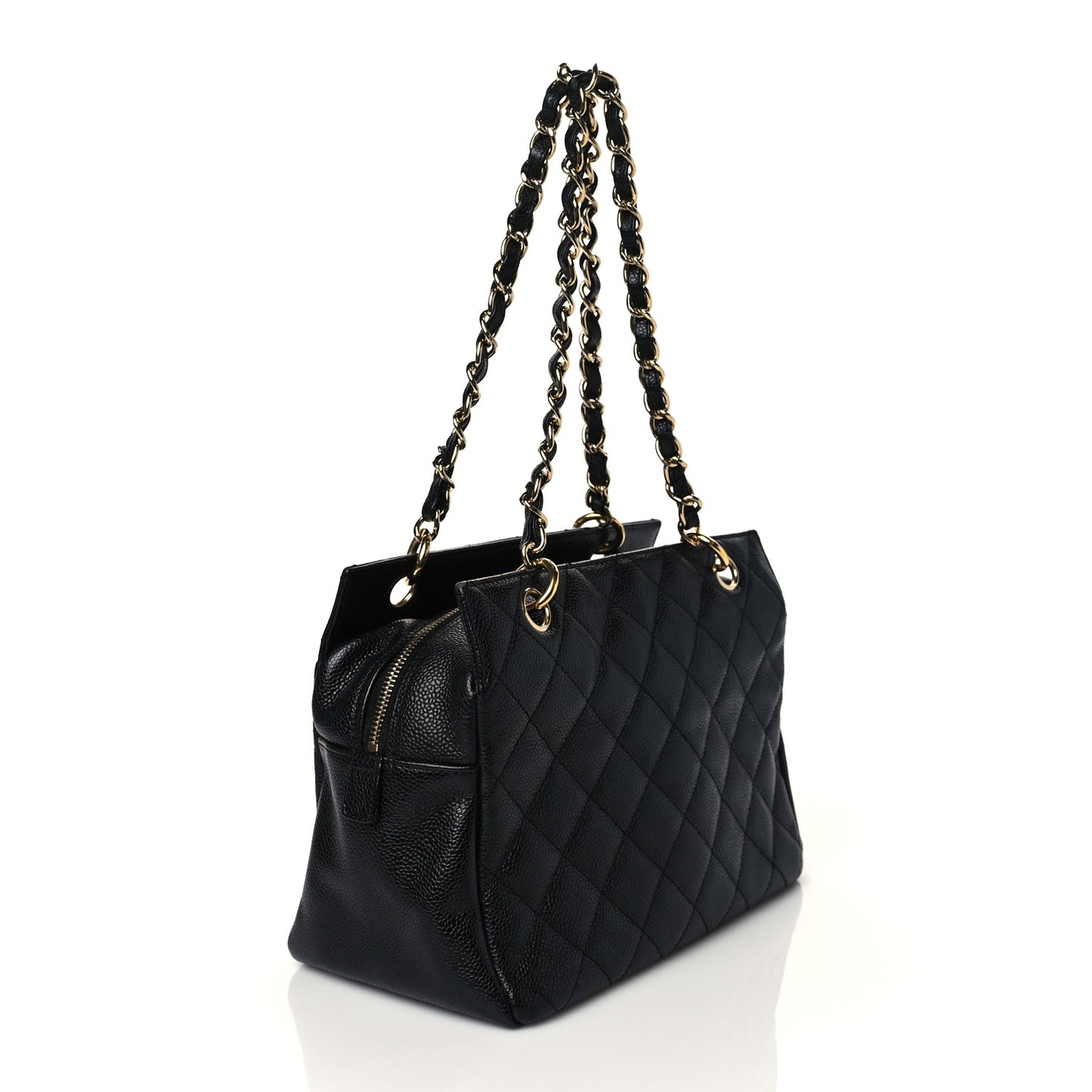 Caviar Quilted Petit Timeless Tote PTT Black