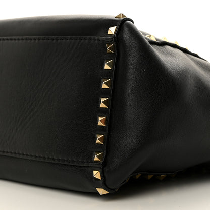 Valentino Garavani Vitello Rockstud Double Handle Tote Black 10 of 13
