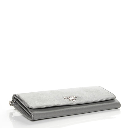 Prada Saffiano Metal Oro Chain Wallet Marmo 4 of 7