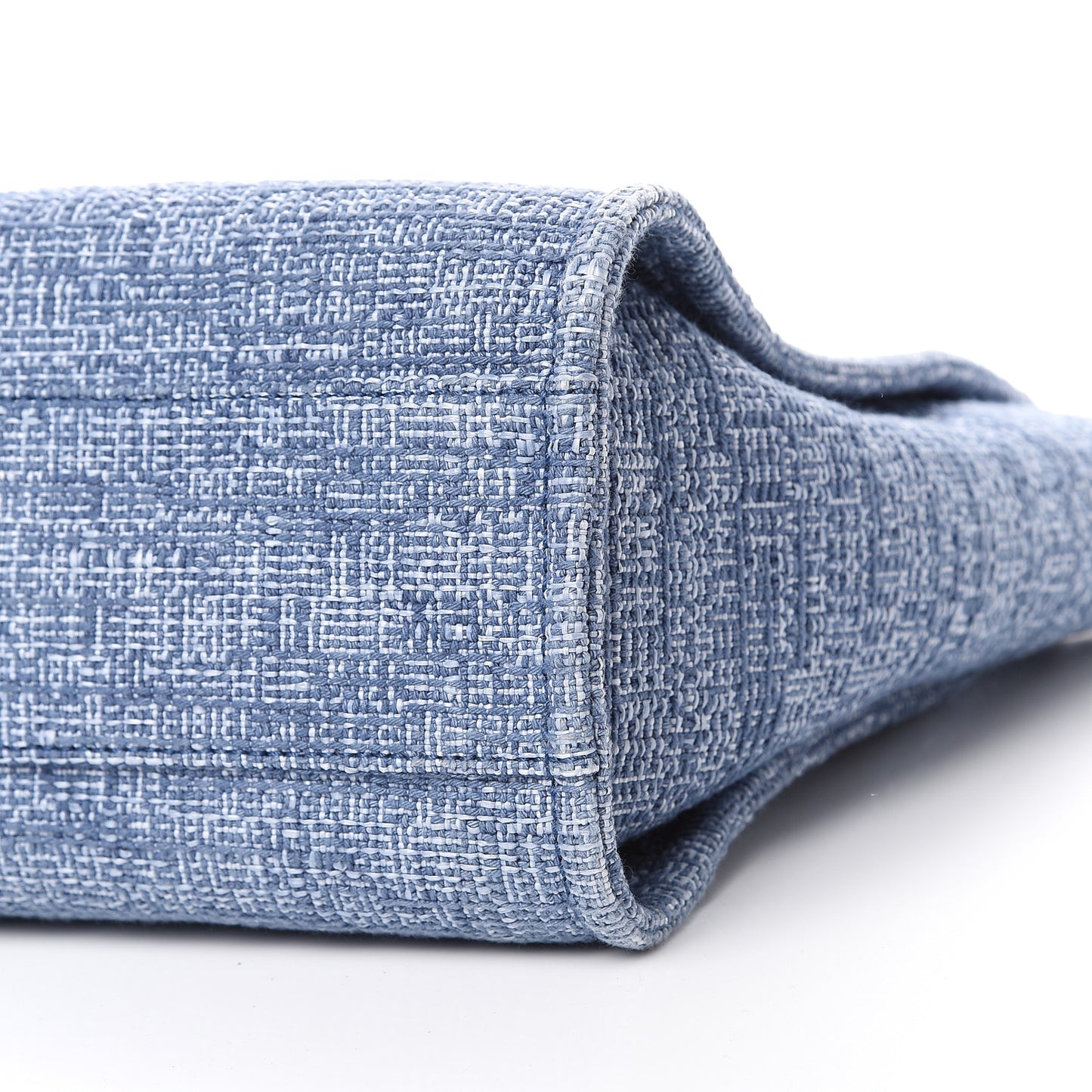 Woven Straw Raffia Small Deauville Tote Blue