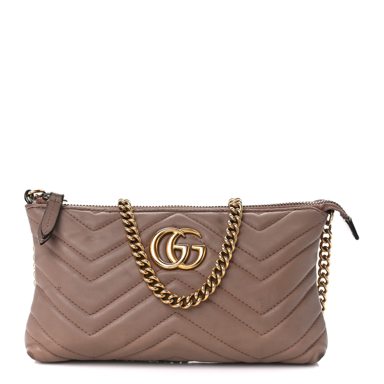 Gucci Calfskin Matelasse Mini GG Marmont Chain Bag Porcelain Rose 1 of 13