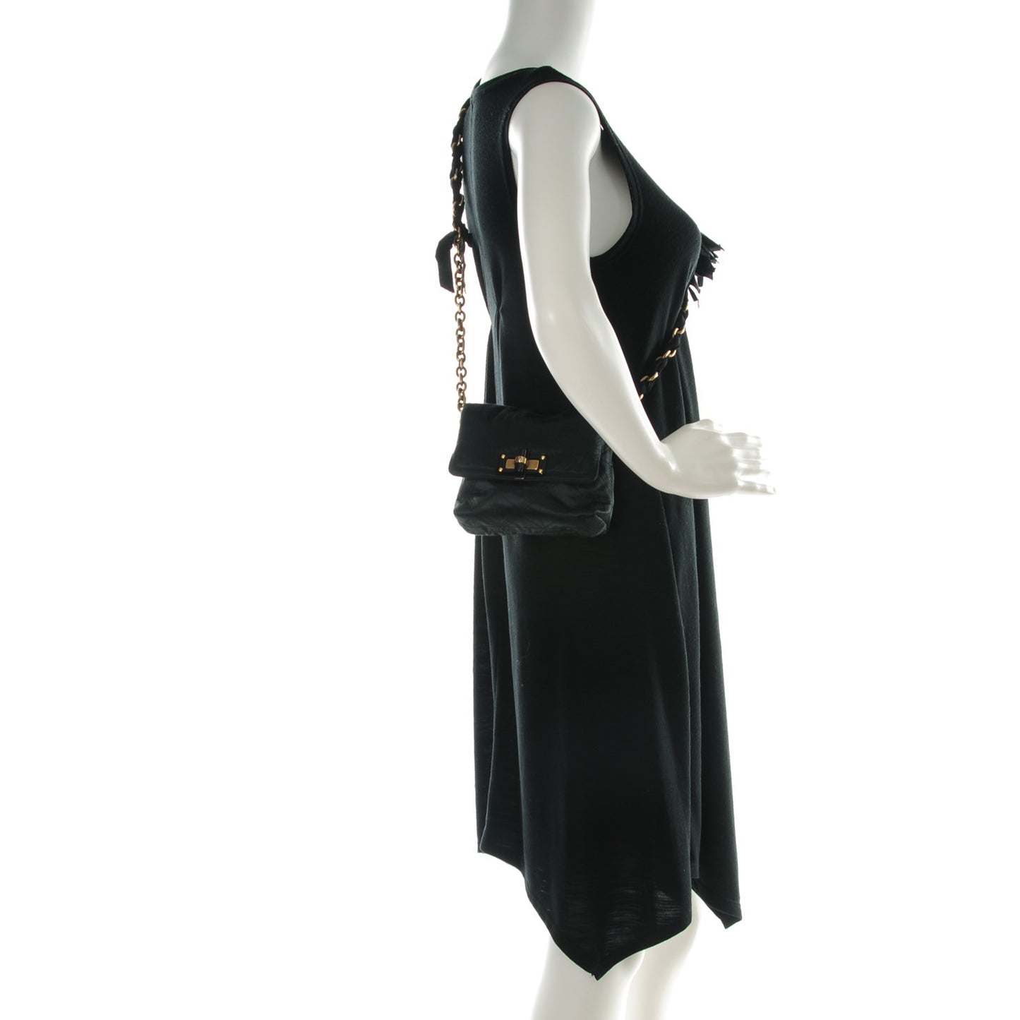 Satin Quilted Mini Happy Pop Crossbody Black