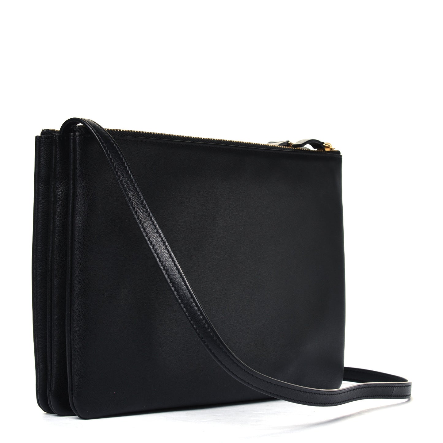 Lambskin Large Trio Crossbody Bag Black