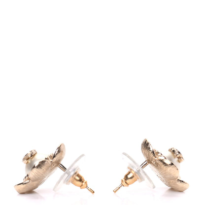 Chanel Pearl CC Flower Earrings Gold 3 of 5