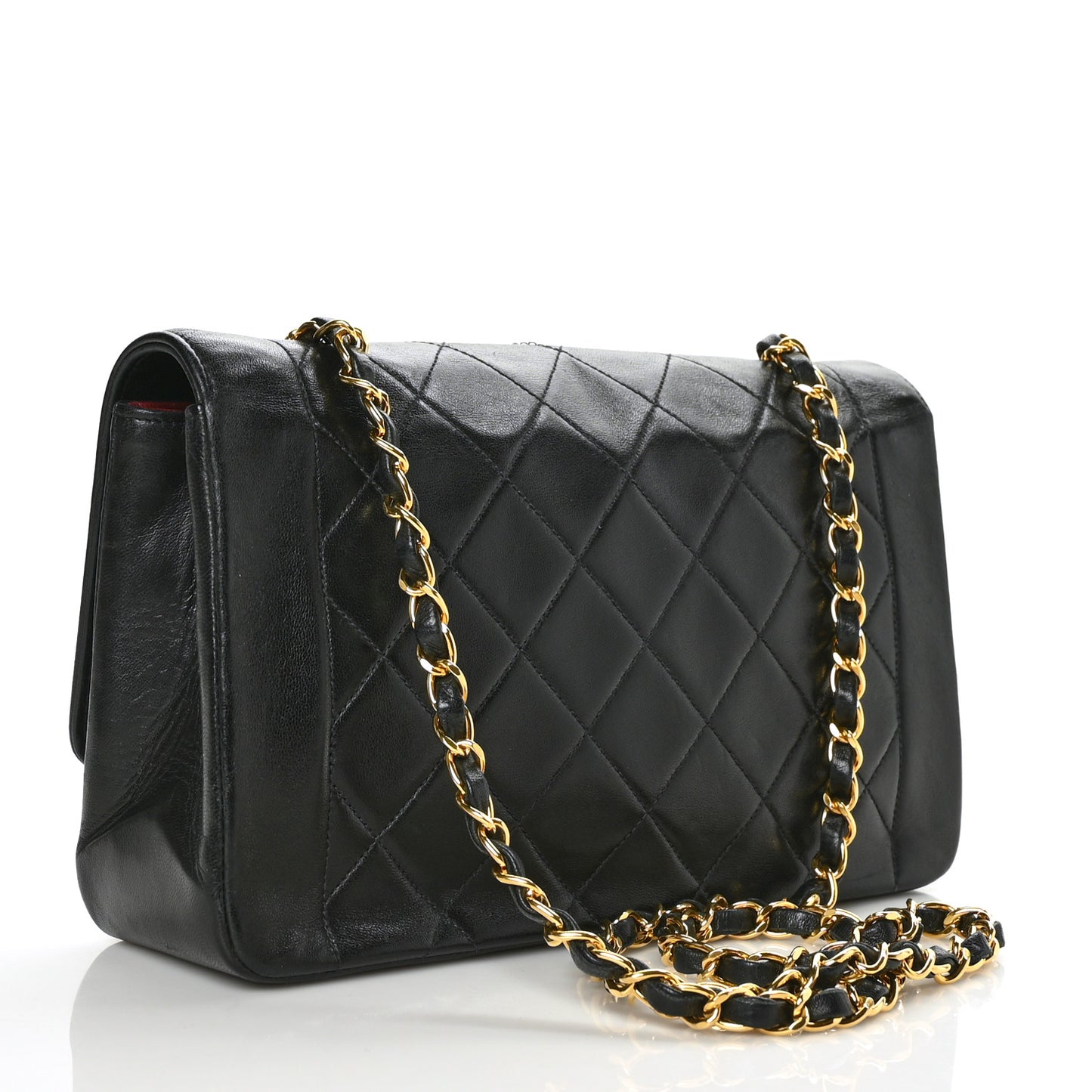 Lambskin Quilted Medium Single Flap Black