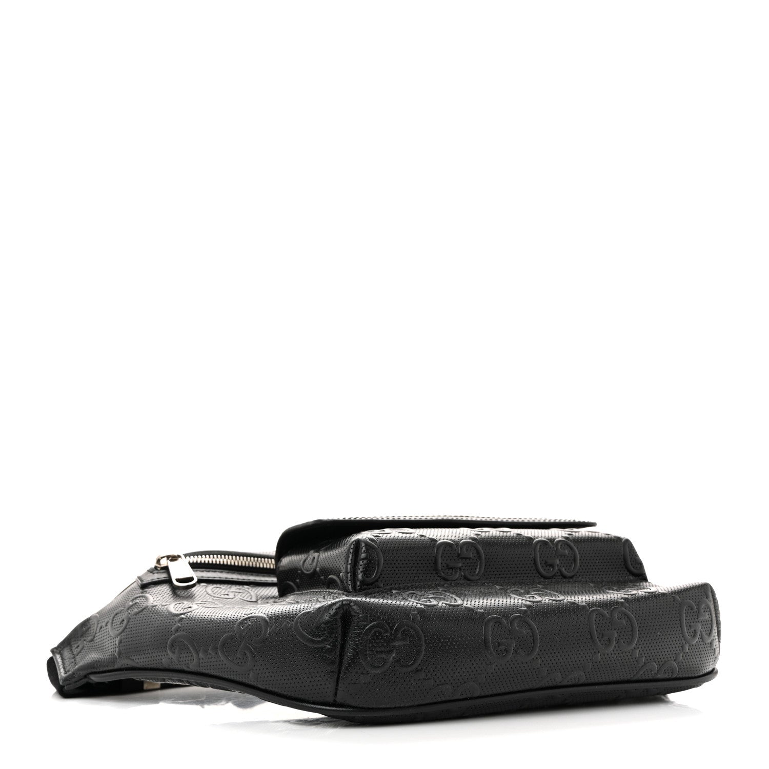 Gucci Calfskin GG Tennis Embossed Pocket Belt Bag Black 4 of 10