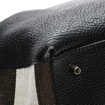 Burberry Grainy Calfskin House Check Medium Maidstone Black 9 of 9