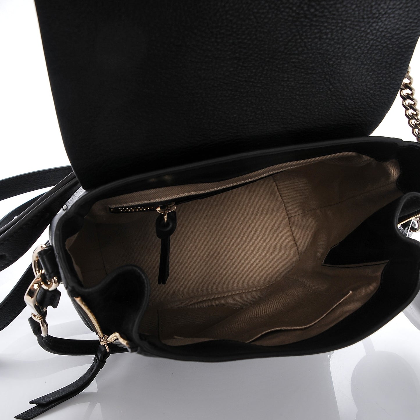 Suede Calfskin Small Faye Backpack Black