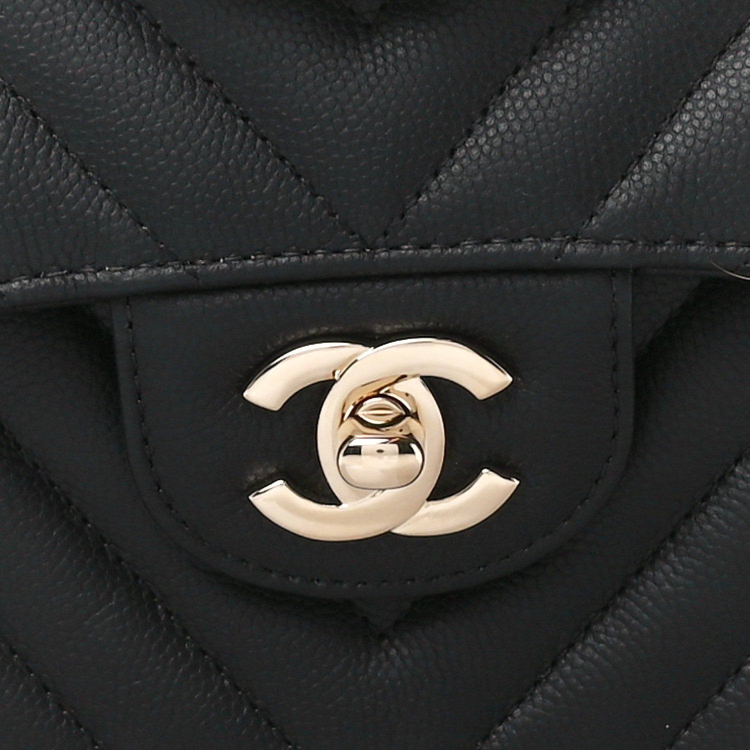 Chanel Caviar Chevron Quilted Small Double Flap Black 9 of 11