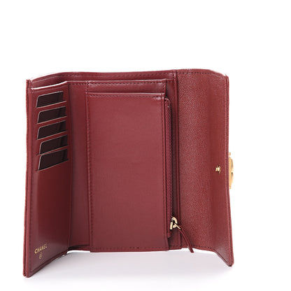 Chanel Caviar Quilted Medium Boy Flap Wallet Burgundy 4 of 9