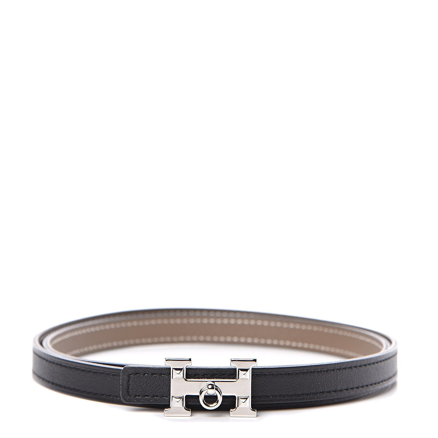 Hermes Swift Epsom 13mm 5382 Rock Belt 85 Black Etoupe 1 of 7