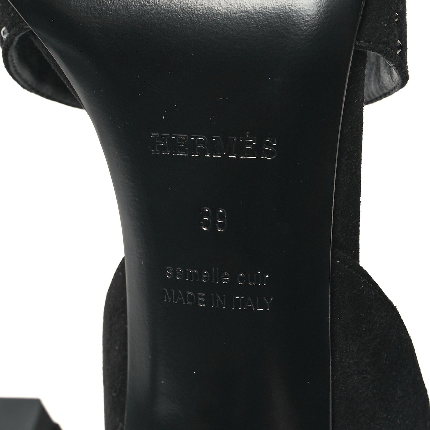 Suede Goatskin Crystal Ella 105 Sandal 39 Black
