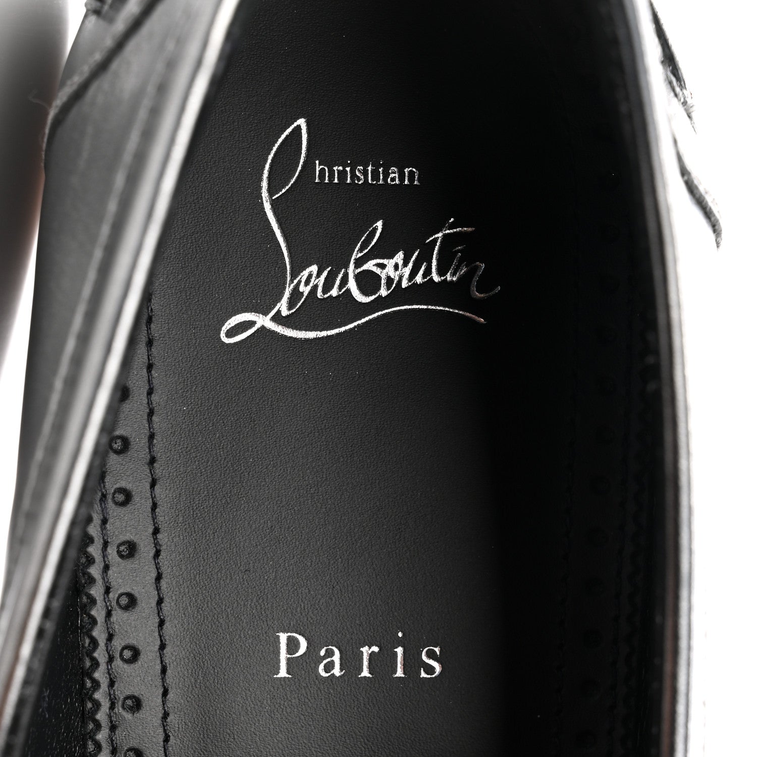 Christian Louboutin Brushed Calfskin Mens Penny Flat Loafers 44.5 Silver Black 7 of 11