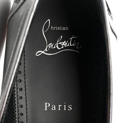 Christian Louboutin Brushed Calfskin Mens Penny Flat Loafers 44.5 Silver Black 7 of 11
