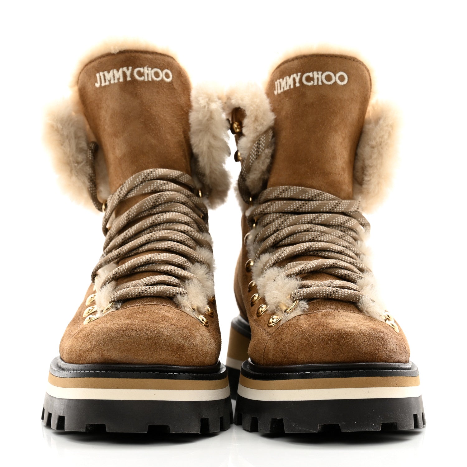 Jimmy Choo Suede Shearing Womens Chike Boots 35 Khaki Brown Barley 2 of 9