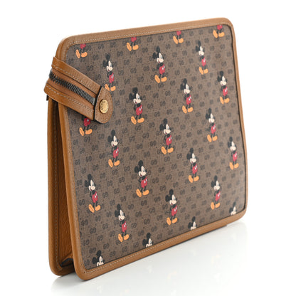 Gucci X DISNEY Mini Vintage GG Supreme Monogram Mickey Mouse Documents Holder Beige Vintage Sun Oil 3 of 8