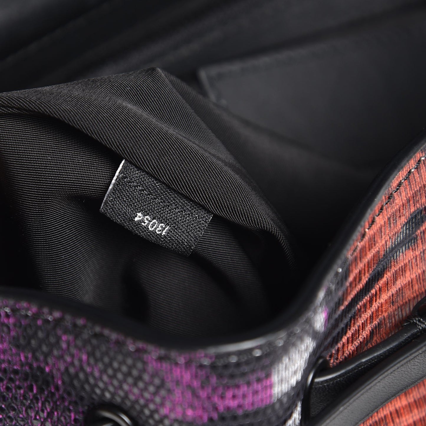 Calfskin Lizard Embossed Tie Dye Prisma Skeletal Backpack Matte Black Pink