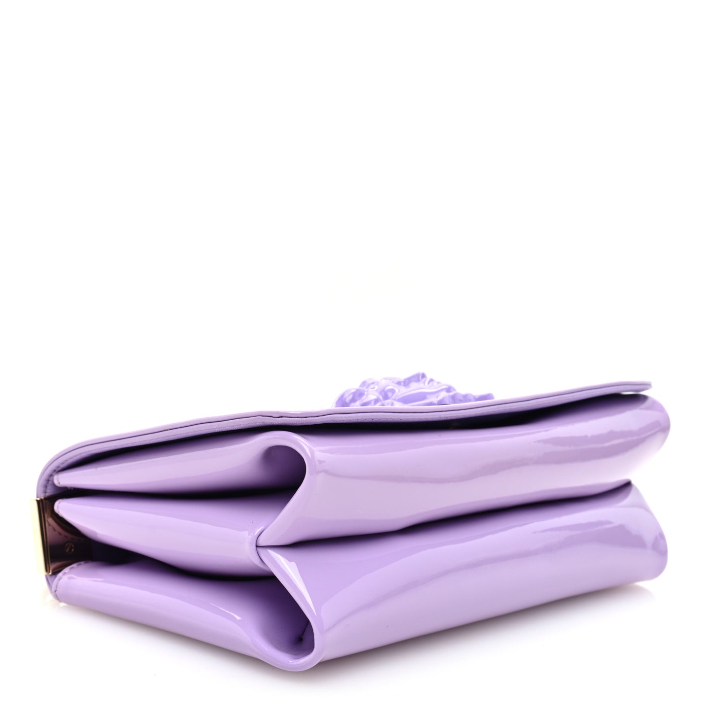 Patent Palazzo Medusa Chain Shoulder Bag Purple