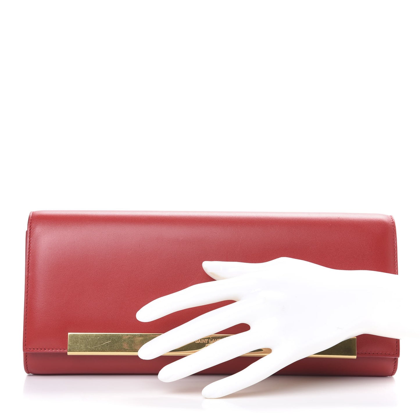 Calfskin Lutetia Flap Clutch Red