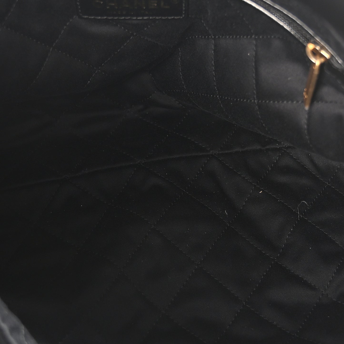 Shiny Calfskin Quilted Small Chanel 22 Black