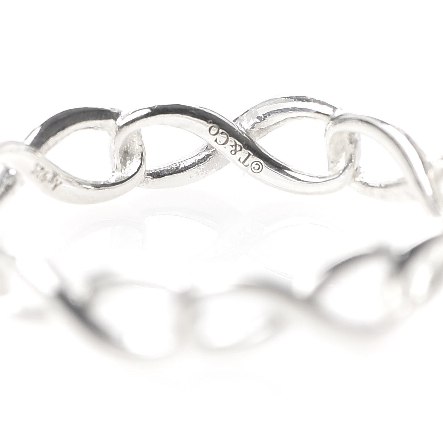 Sterling Silver Narrow Infinity Band Ring 50 5.25