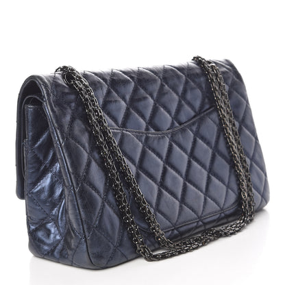 Chanel Metallic Aged Calfskin Quilted 2.55 Reissue 227 Flap Blue 3 of 13