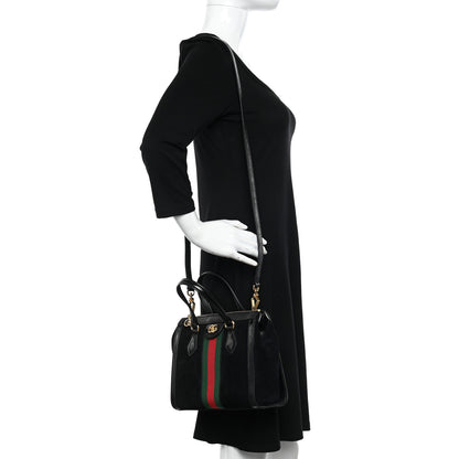 Gucci Suede Patent GG Web Small Ophidia Tote Bag Black 2 of 10