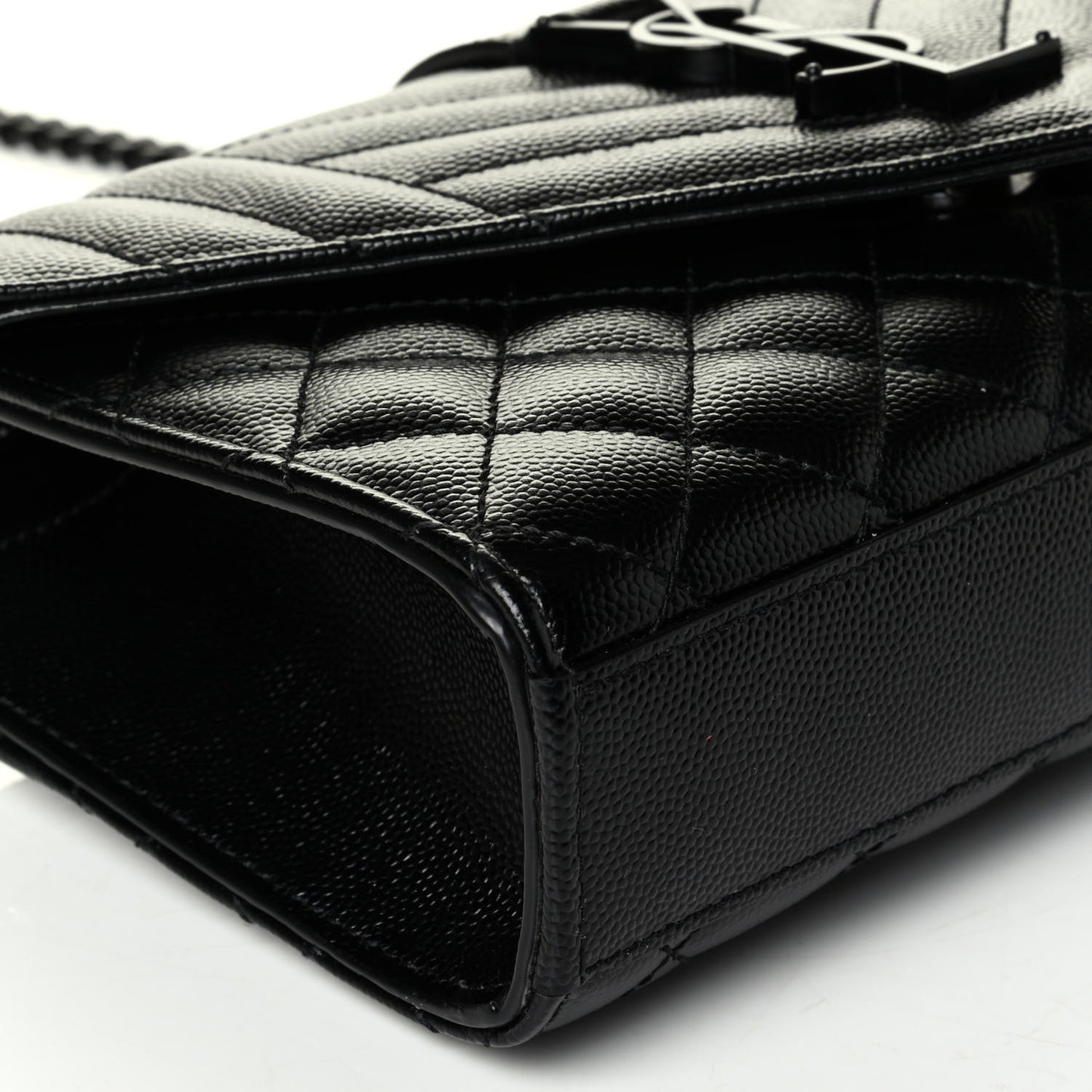 Grain De Poudre Textured Mixed Matelasse Triquilt Small Monogram Satchel Black