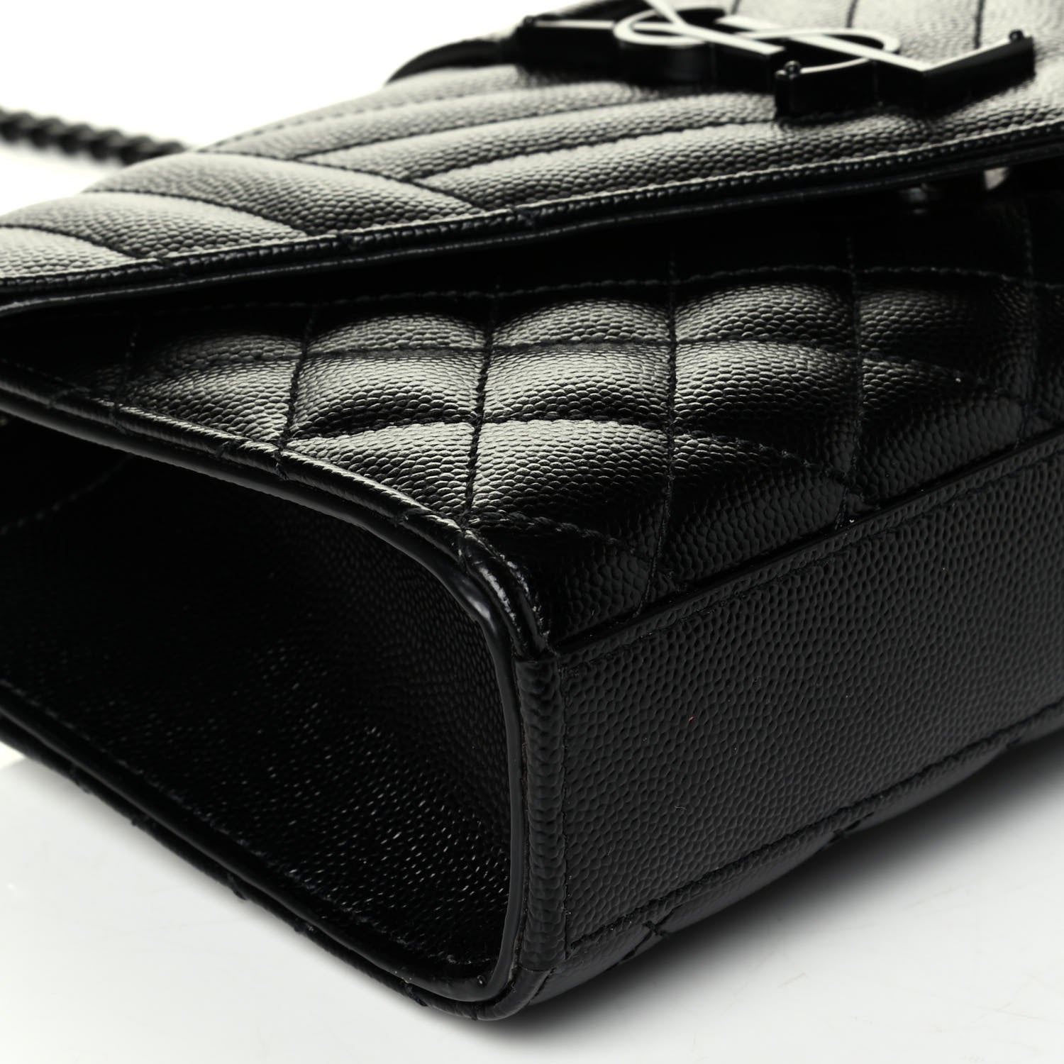 Saint Laurent Grain De Poudre Textured Mixed Matelasse Triquilt Small Monogram Satchel Black 5 of 7