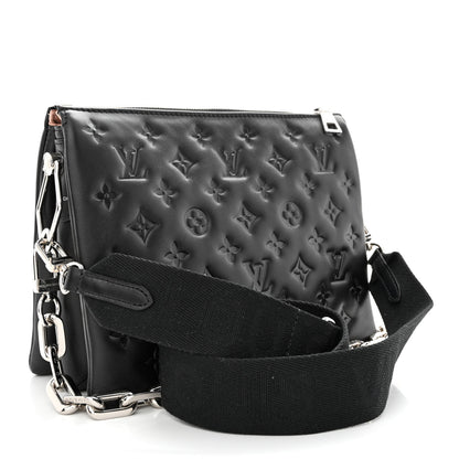 Louis Vuitton Lambskin Embossed Monogram Coussin PM Black 3 of 11