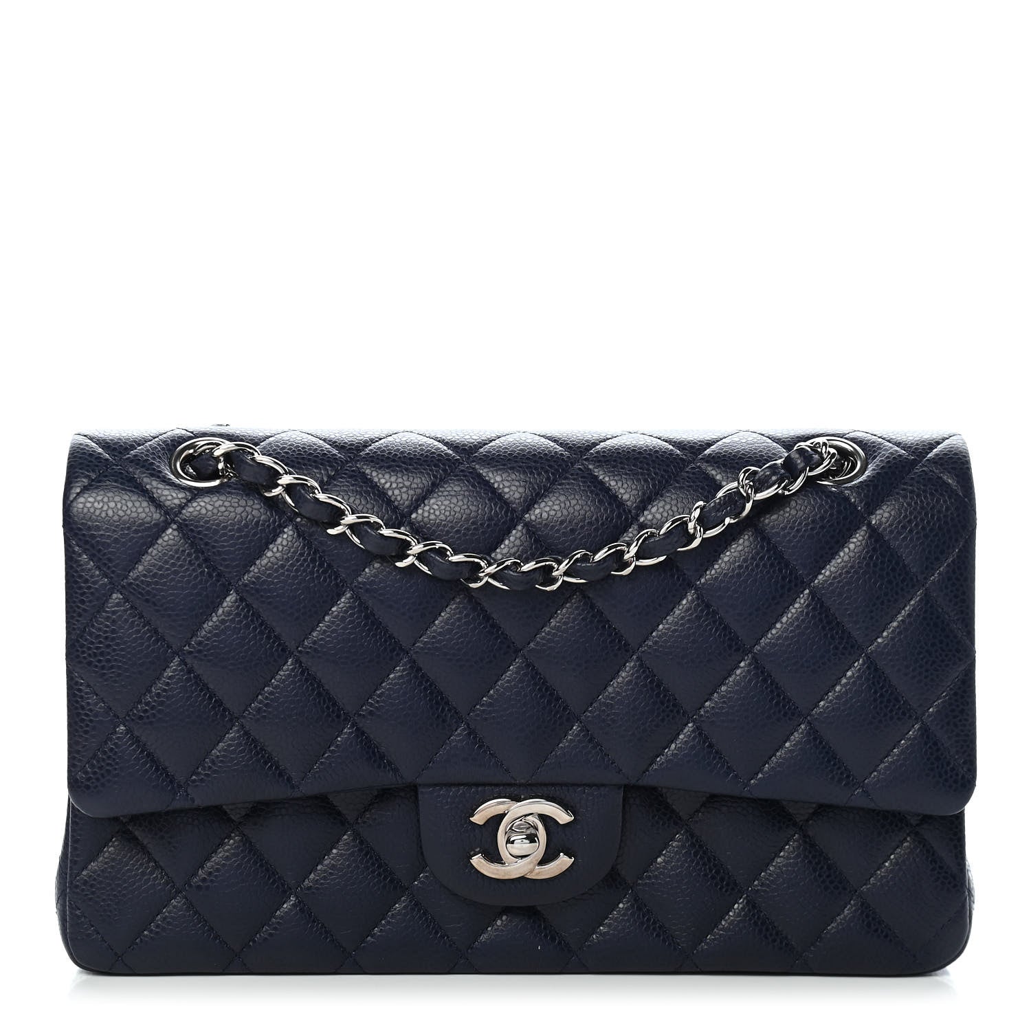 Chanel Caviar Quilted Medium Double Flap Navy 1 of 9