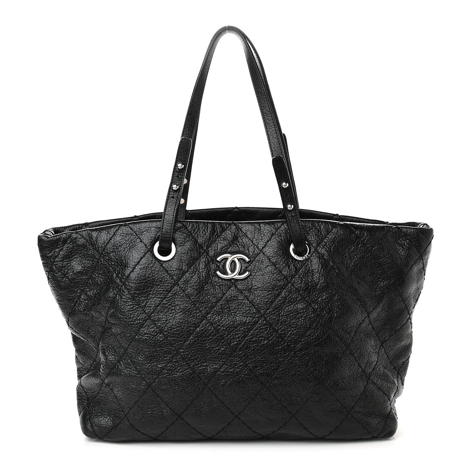 Chanel Glazed Calfskin Large On The Road Tote Black 1 of 10