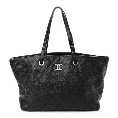 Chanel Glazed Calfskin Large On The Road Tote Black 1 of 10