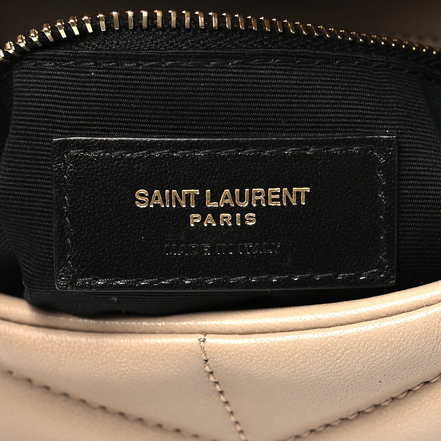 Saint Laurent Lambskin Quilted Toy Loulou Puffer Monogram Chain Satchel Dark Beige 6 of 11