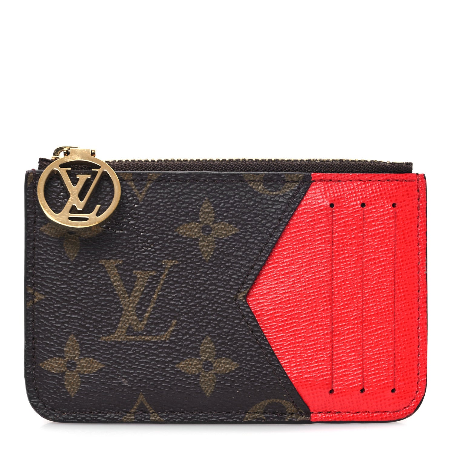 Louis Vuitton Monogram Zipped Romy Card Holder Red 1 of 8