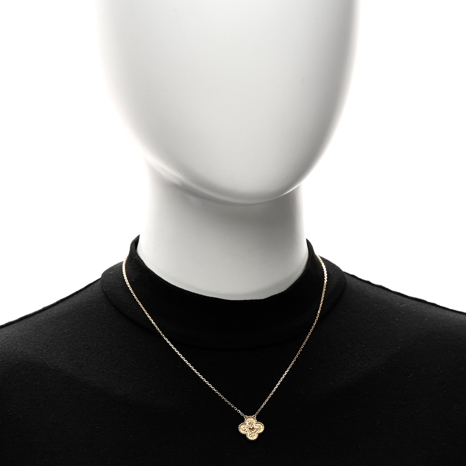 Van Cleef & Arpels 18K Yellow Gold Vintage Alhambra Pendant Necklace 2 of 5