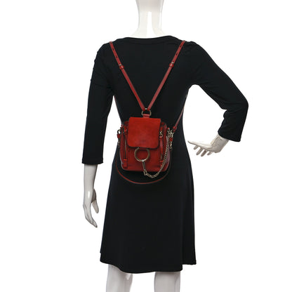 Chloe Suede Calfskin Mini Faye Backpack Earthy Red 2 of 17