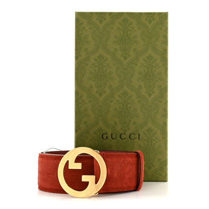 Gucci Suede Cudu Blondie Wide Belt 85 34 Blondie Red 6 of 6