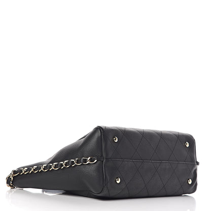 Chanel Bullskin Stitched Small Shopping Tote Black 4 of 11