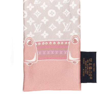 Louis Vuitton Silk Monogram Poodle Animalle Bandeau Rose Pale 4 of 4
