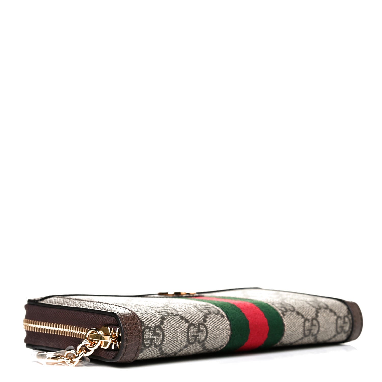 Gucci GG Supreme Monogram Web Ophidia Zip Around Wallet Brown 3 of 7