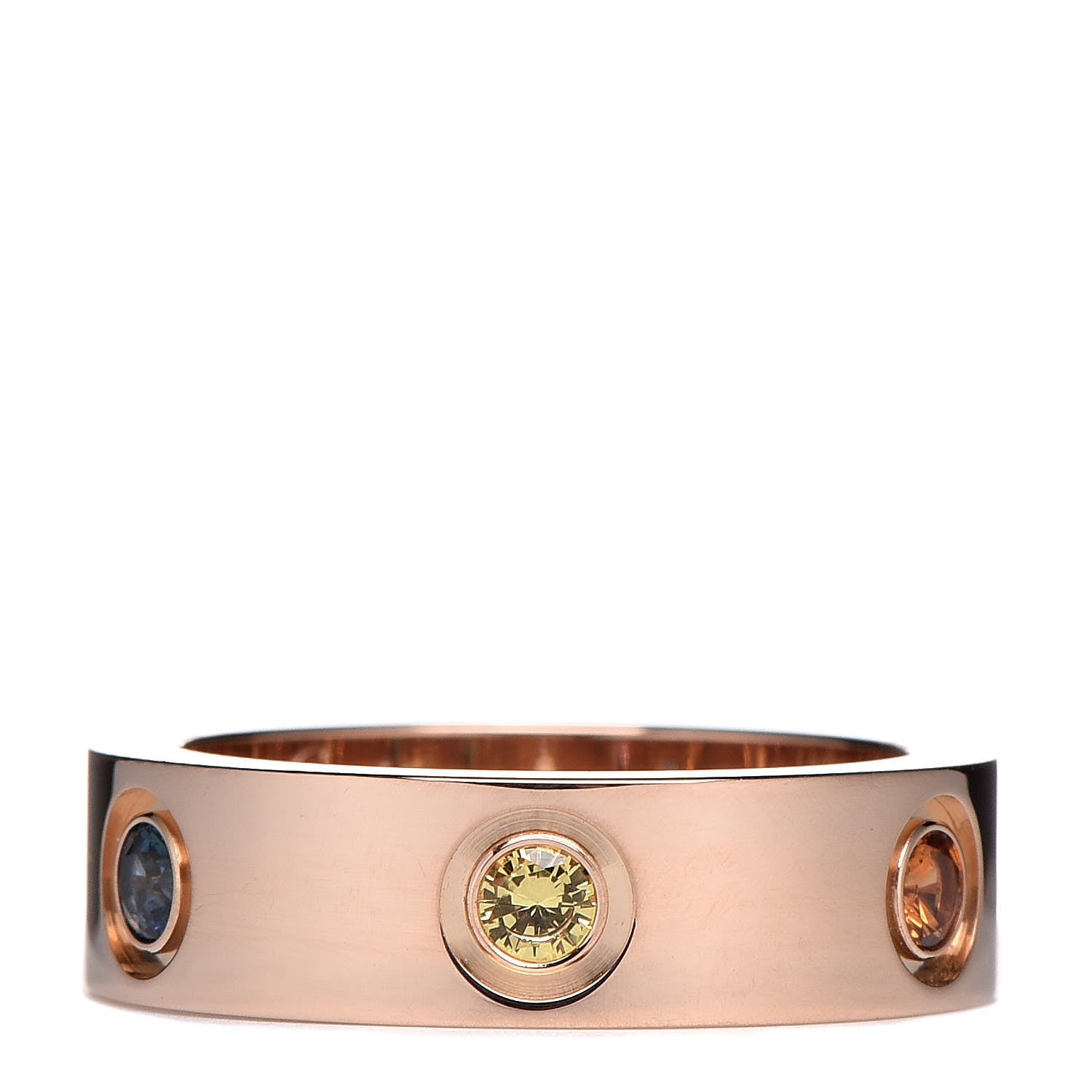 Cartier 18K Pink Gold Sapphire Garnet Amethyst 5.5mm LOVE Ring 51 5.75 6 of 8