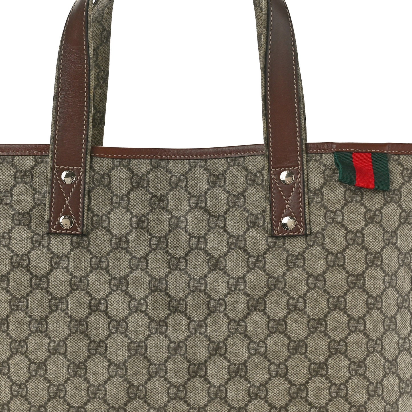 GG Plus Monogram Medium Signature Web Loop Tote Brown