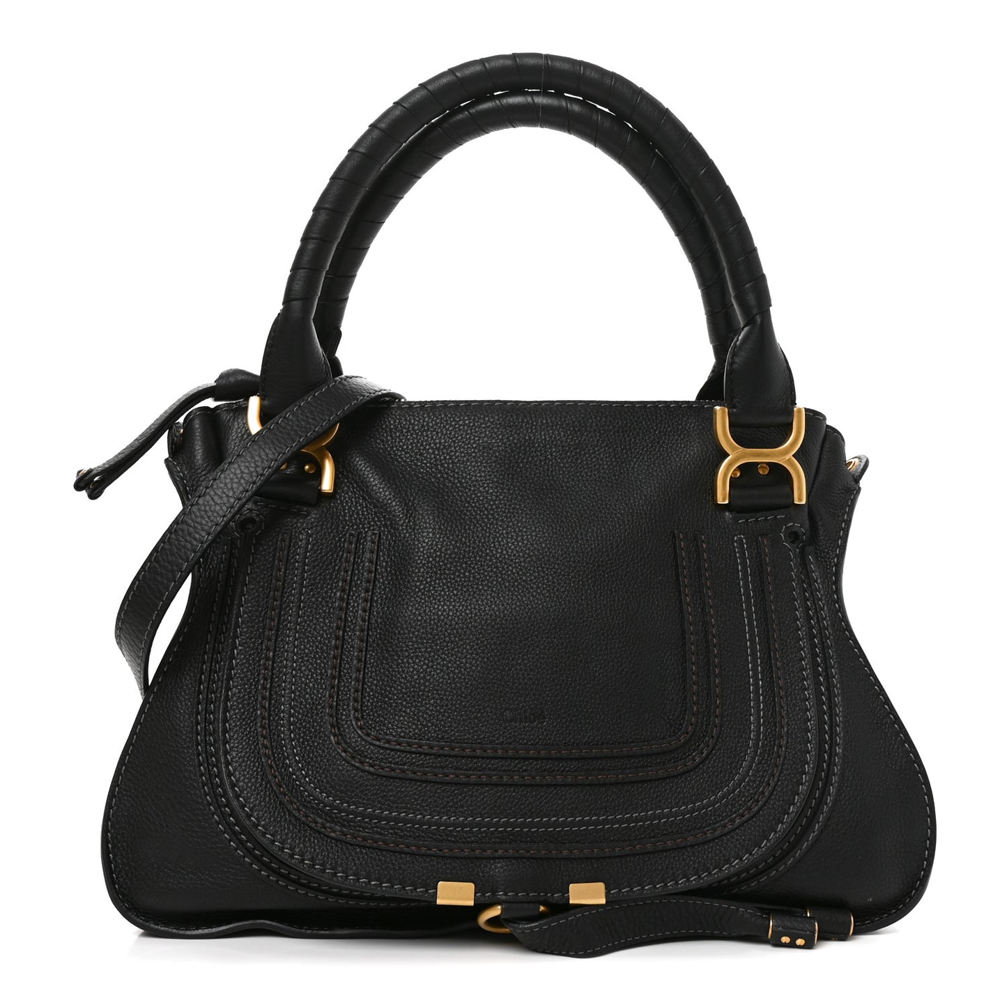 Calfskin Medium Marcie Satchel Black