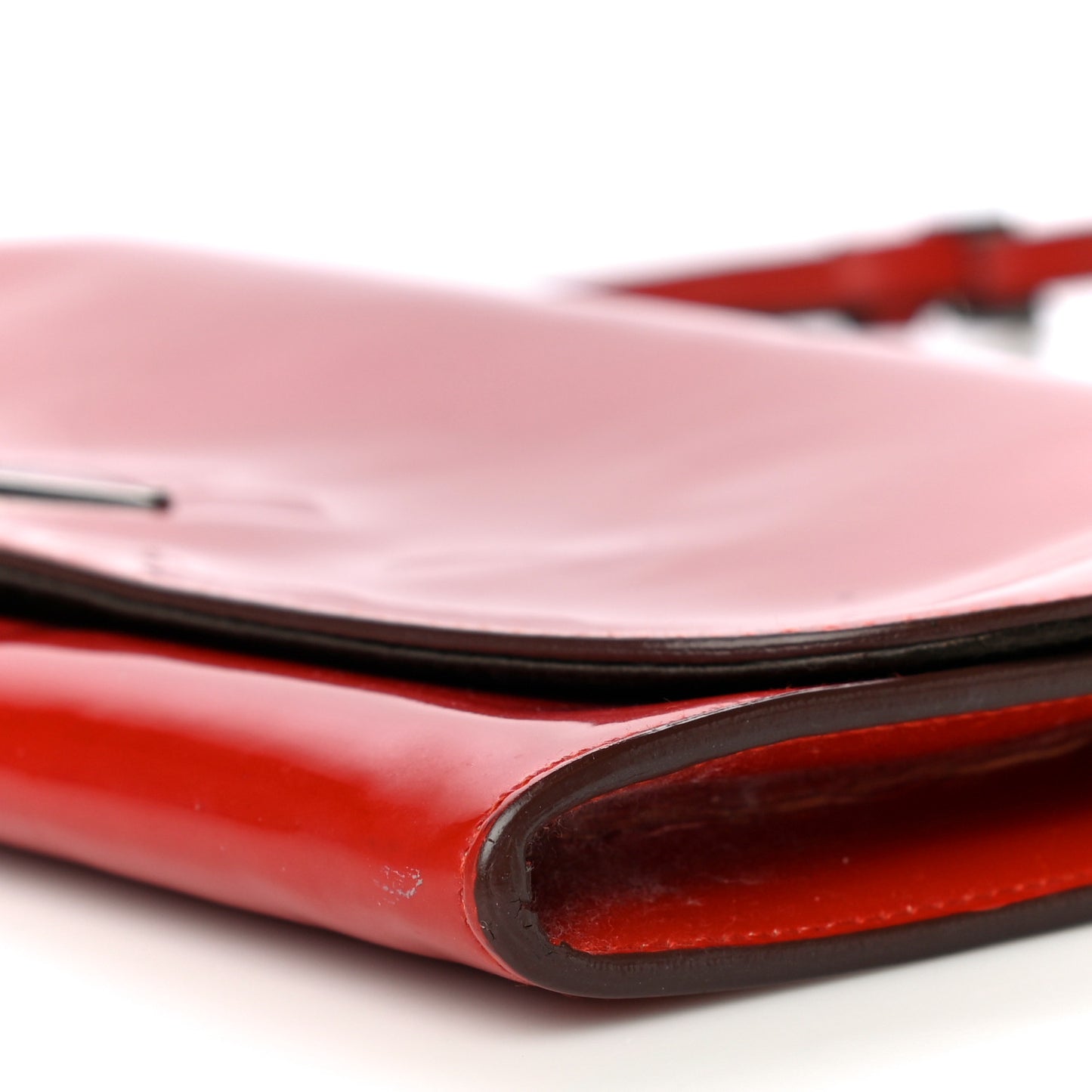 Spazzolato Flap Shoulder Bag Rosso