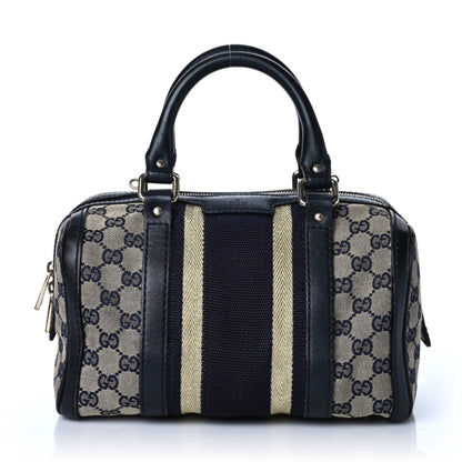 Gucci Monogram Vintage Web Small Boston Navy 1 of 10