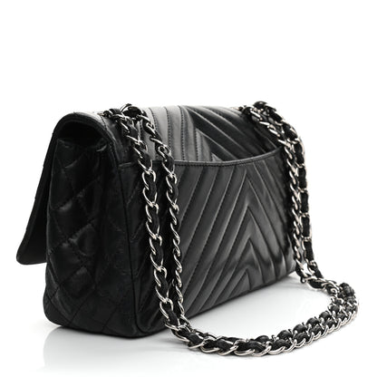 Chanel Lambskin Chevron Quilted Single Flap Black 3 of 11
