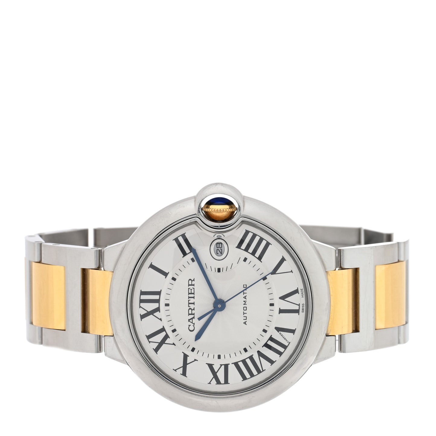 Stainless Steel 18K Yellow Gold 42mm Ballon Bleu De Cartier Automatic Watch