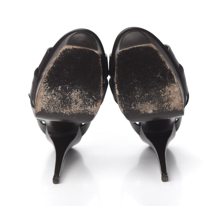 Saint Laurent Calfskin Tribute 105 Platform Sandals 40.5 Dark Brown 5 of 16