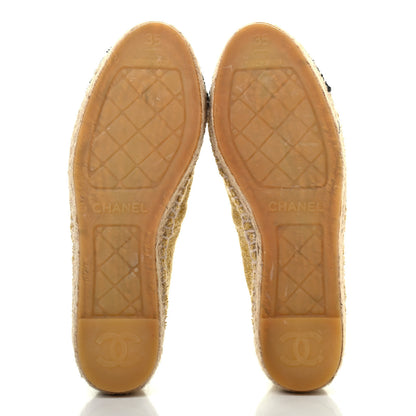 Chanel Metallic Terrycloth CC Espadrilles 35 Black Gold 4 of 4